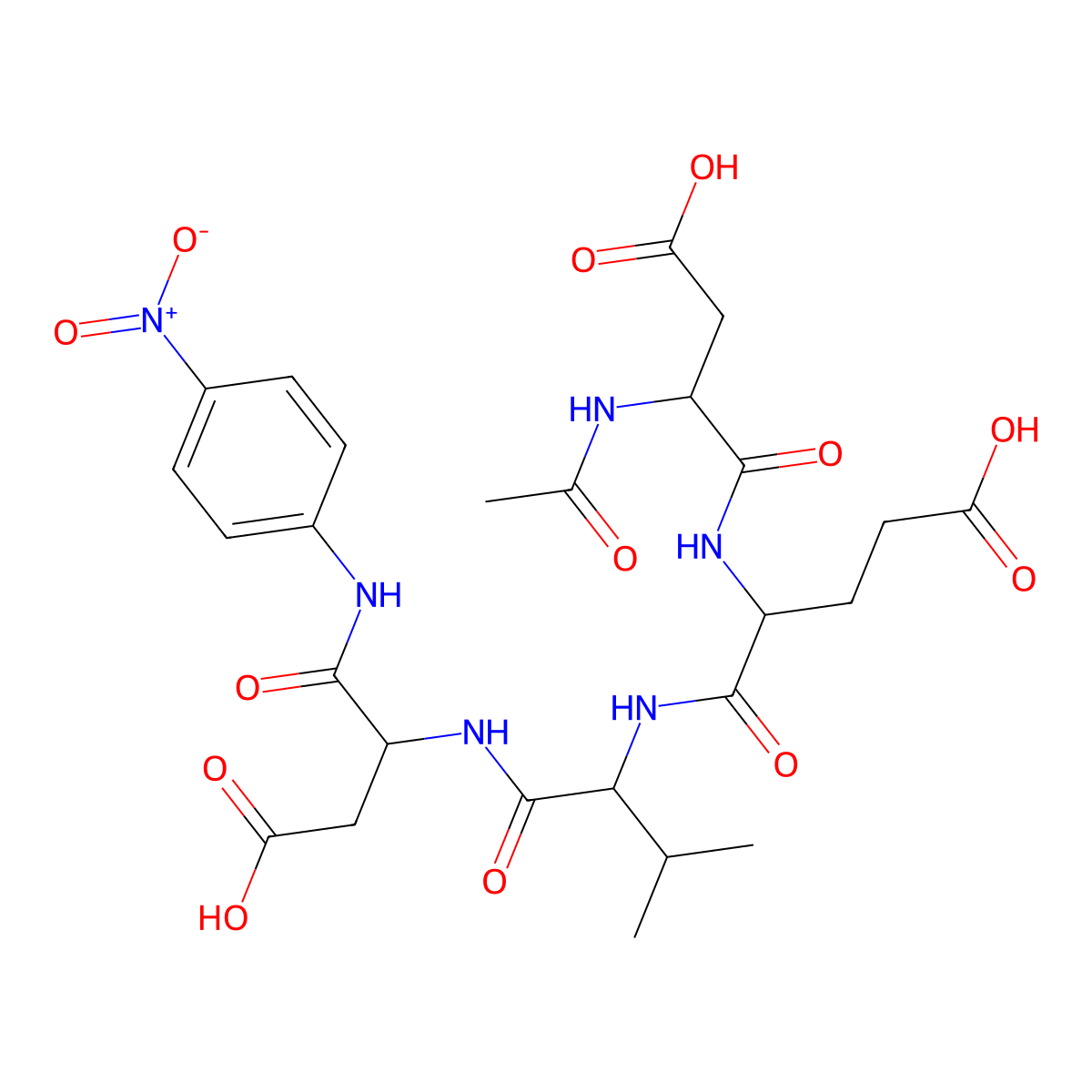Acetyl-aspartyl-glutamyl-valyl-aspartic acid p-nitroanilide molecular structure, CAS 189950-66-1