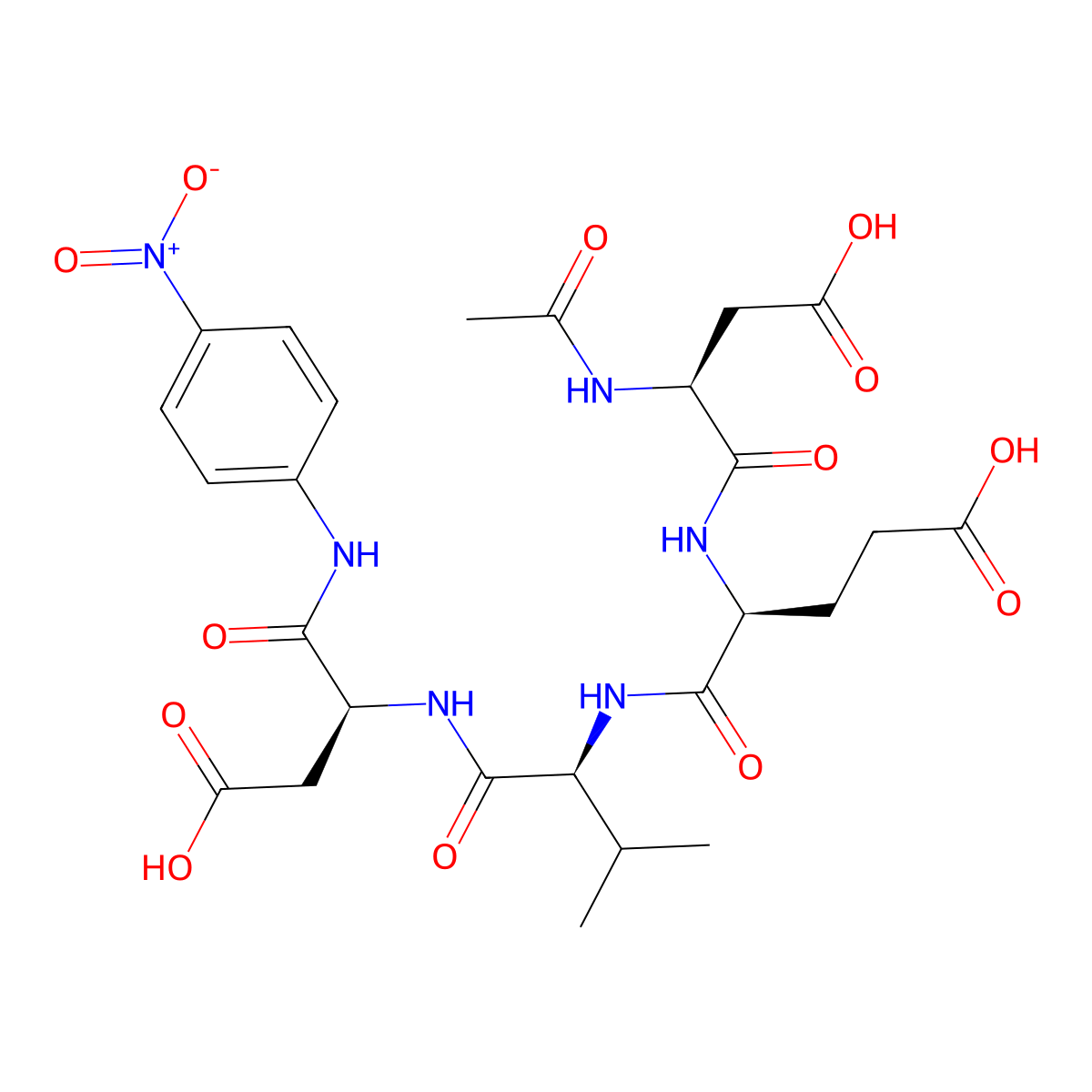 Acetyl-aspartyl-glutamyl-valyl-aspartic acid p-nitroanilide molecular structure, CAS 189950-66-1