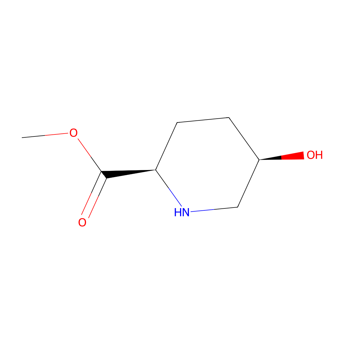 methyl (2R,5R)-5-hydroxypiperidine-2-carboxylate molecular structure, CAS 189952-46-3