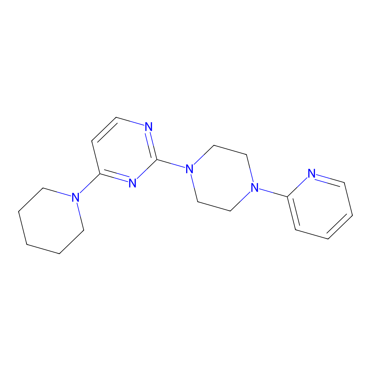4-(Piperidin-1-yl)-2-[4-(pyridin-2-yl)piperazin-1-yl]pyrimidine molecular structure, CAS 1899541-91-3