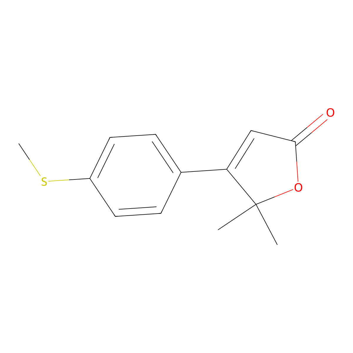 5,5-Dimethyl-4-(4-(methylthio)phenyl)furan-2(5H)-one molecular structure, CAS 189955-84-8
