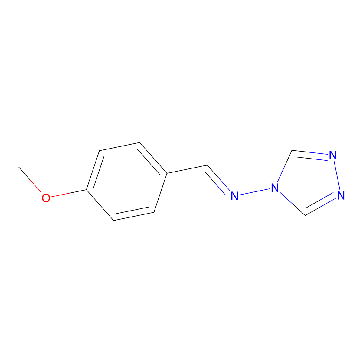 4H-1,2,4-Triazol-4-amine, N-[(4-methoxyphenyl)methylene]- molecular structure, CAS 18998-53-3