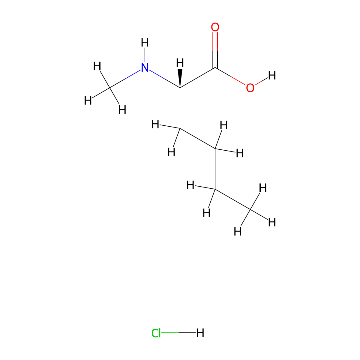 N-ME-L-Norleucine hydrochloride molecular structure, CAS 1899809-63-2