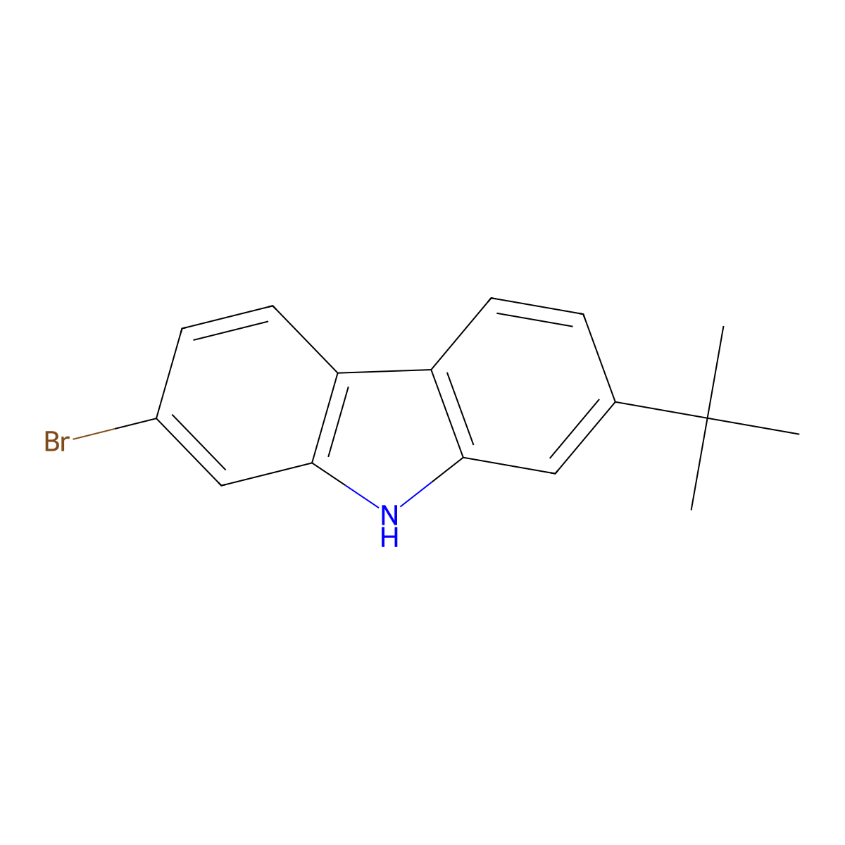 2-Bromo-7-(1,1-dimethylethyl)-9H-carbazole molecular structure, CAS 1899854-70-6