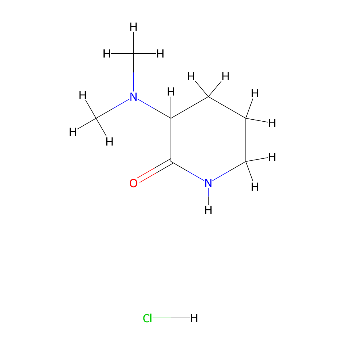 3-(Dimethylamino)piperidin-2-one hydrochloride molecular structure, CAS 18999-09-2