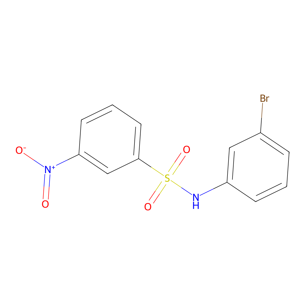 N-(3-bromophenyl)-3-nitrobenzenesulfonamide molecular structure, CAS 18999-21-8