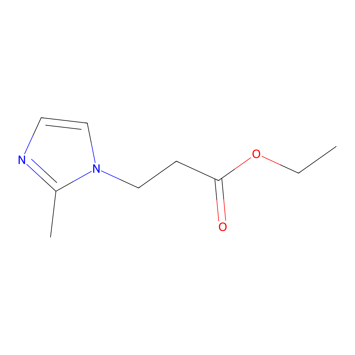 ethyl 3-(2-methyl-1H-imidazol-1-yl)propanoate molecular structure, CAS 18999-48-9