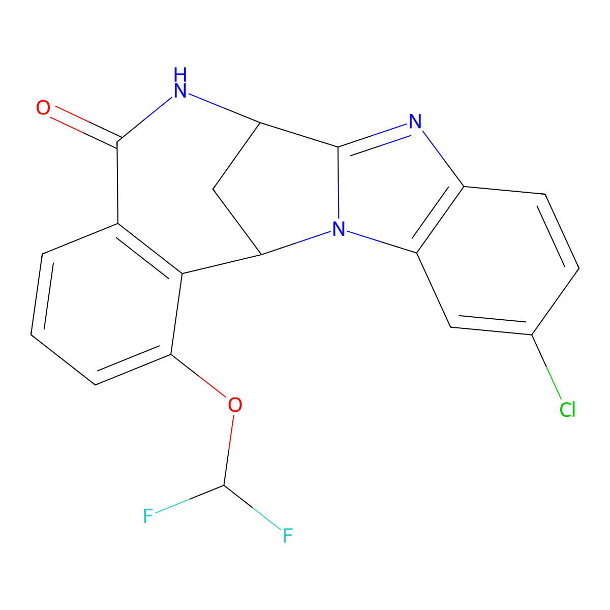 (7R,14R)-11-Chloro-1-(difluoromethoxy)-6,7-dihydro-7,14-methanobenzimidazo[1,2-b][2,5]benzodiazocin-5(14H)-one molecular structure, CAS 1899901-85-9