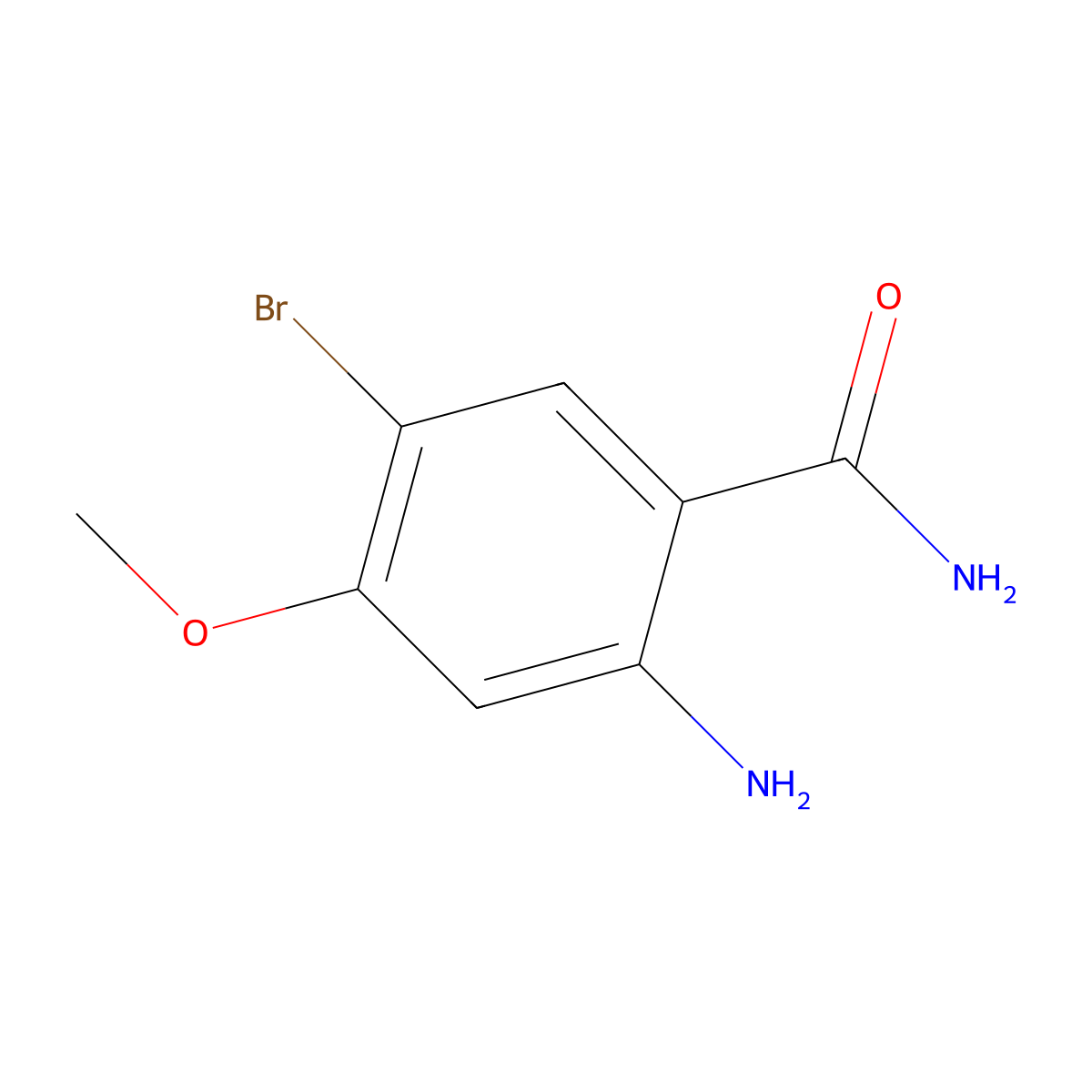 2-Amino-5-bromo-4-methoxybenzamide molecular structure, CAS 1899911-01-3