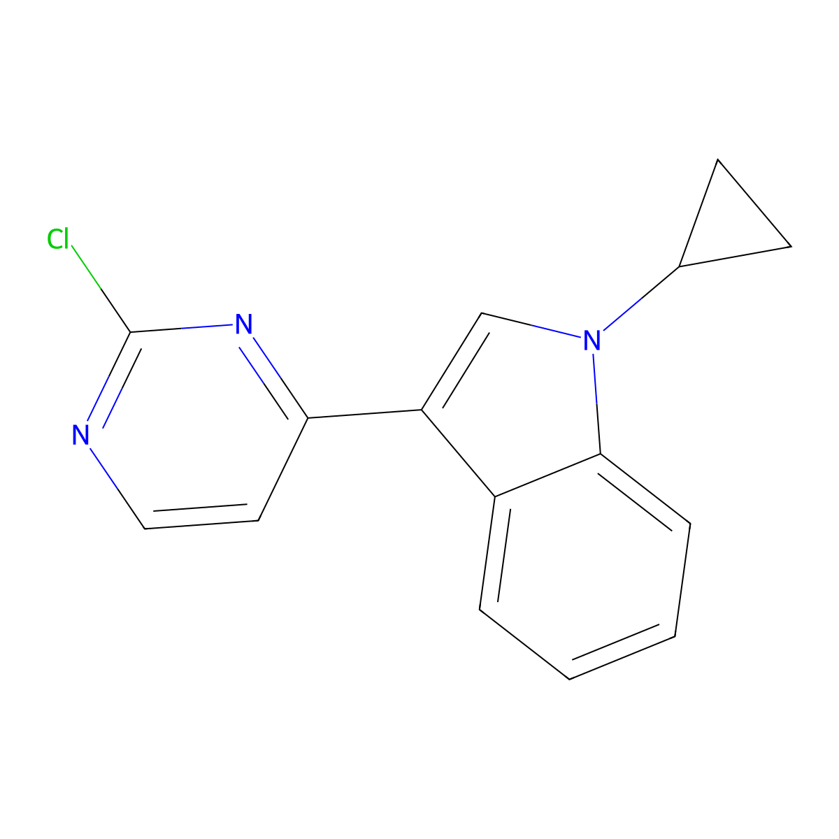 3-(2-Chloropyrimidin-4-yl)-1-cyclopropyl-1H-indole molecular structure, CAS 1899922-76-9
