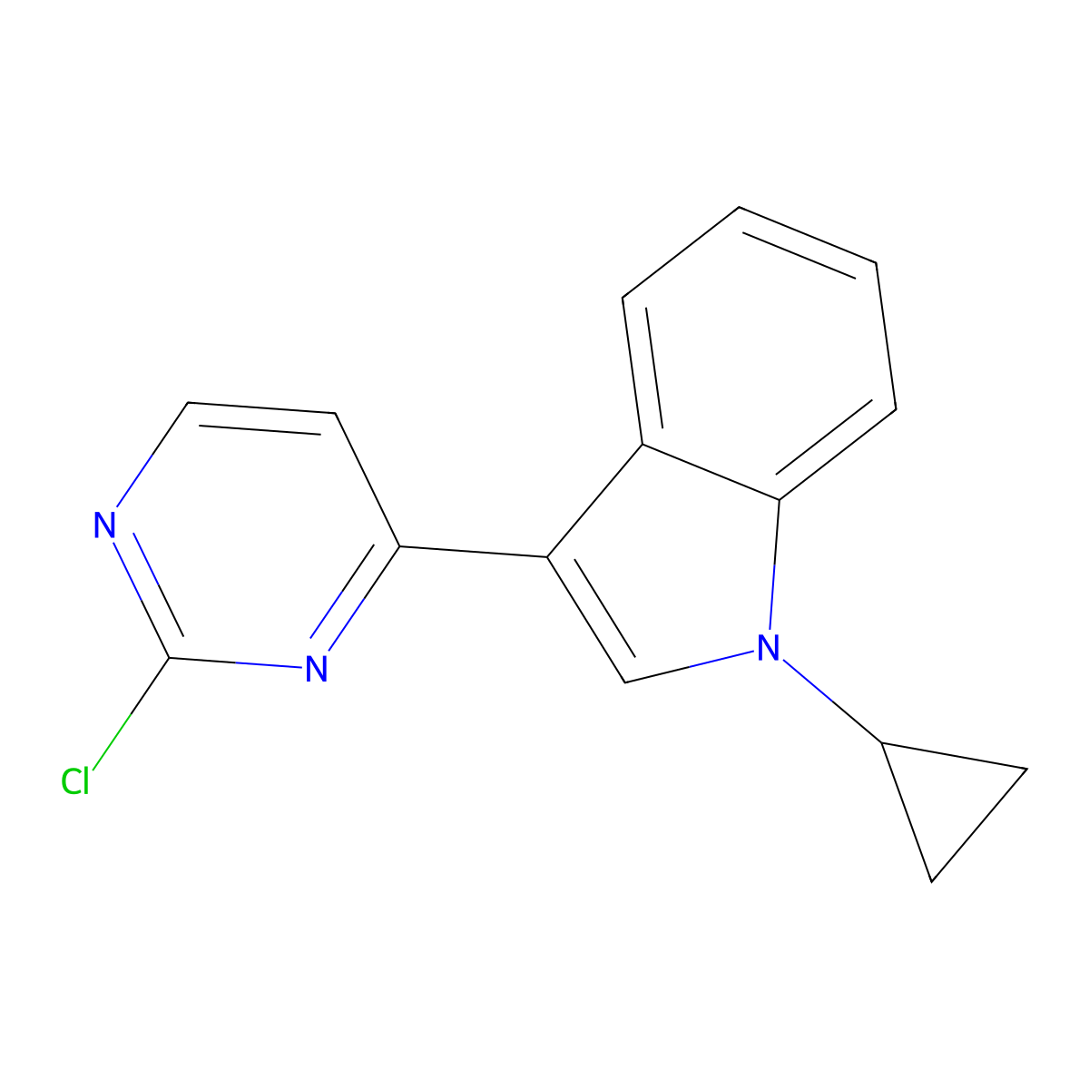 3-(2-Chloropyrimidin-4-yl)-1-cyclopropyl-1H-indole molecular structure, CAS 1899922-76-9
