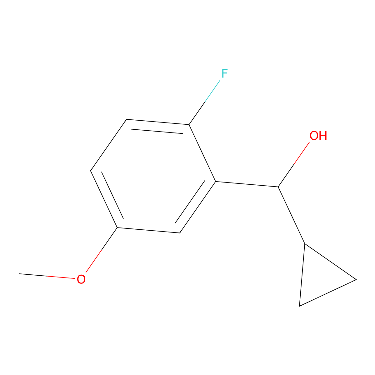 alpha-Cyclopropyl-2-fluoro-5-methoxybenZenemethanol molecular structure, CAS 1899923-69-3