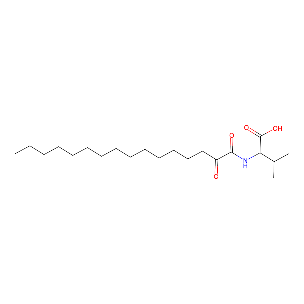 (2S)-3-methyl-2-(2-oxohexadecanoylamino)butanoic acid molecular structure, CAS 1899930-93-8