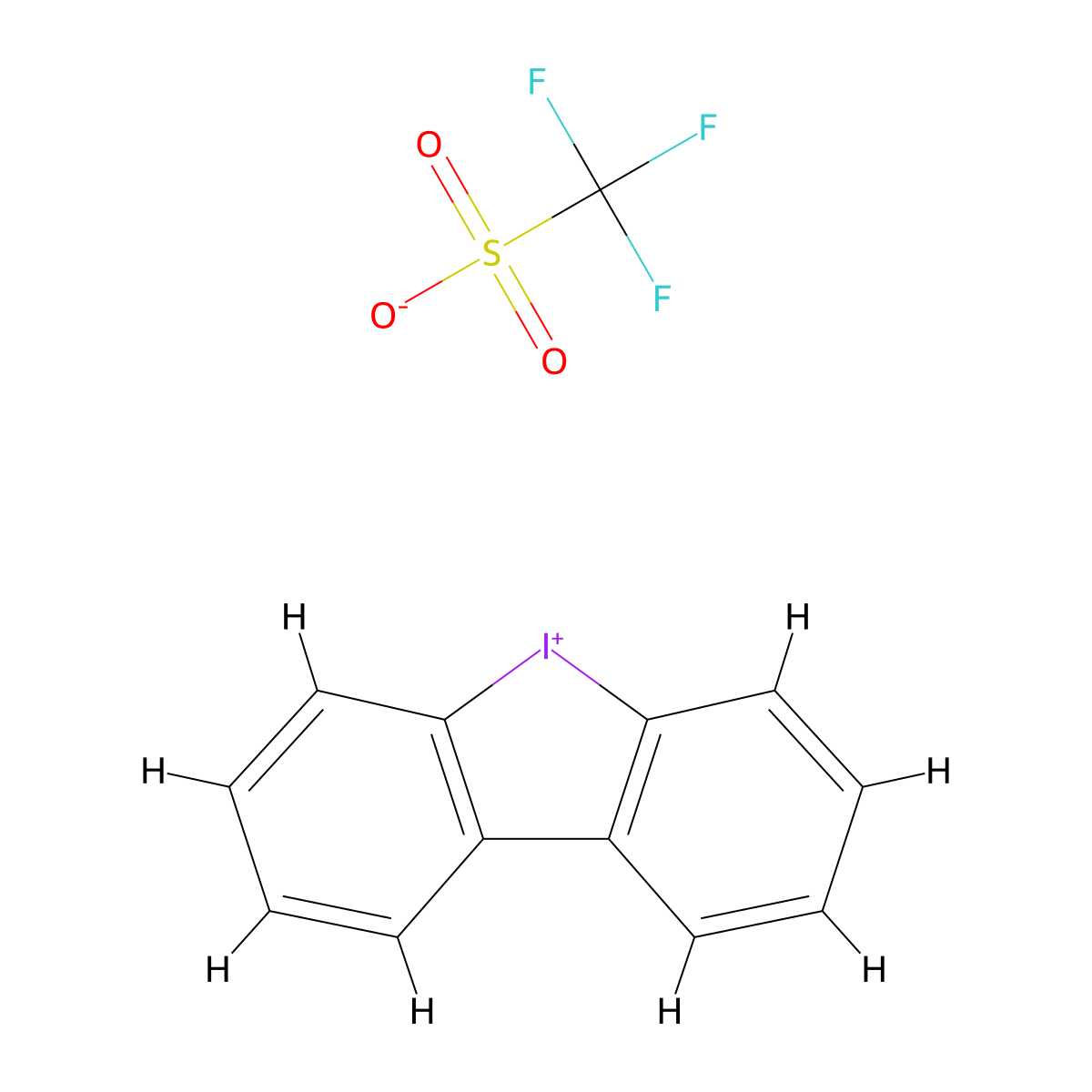 Dibenzo[b,d]iodol-5-ium trifluoromethanesulfonate molecular structure, CAS 189999-35-7