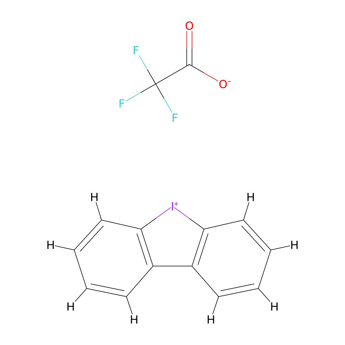 Dibenzo[b,d]iodol-5-ium trifluoroacetate molecular structure, CAS 189999-36-8