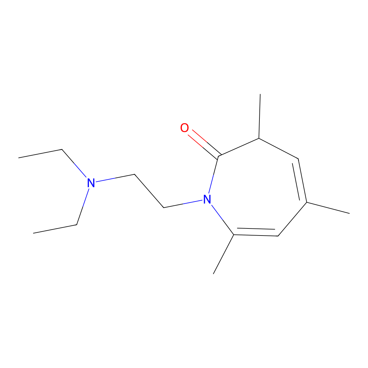 1-[2-(diethylamino)ethyl]-3,5,7-trimethyl-1,3-dihydro-2H-azepin-2-one molecular structure, CAS 1900-32-9