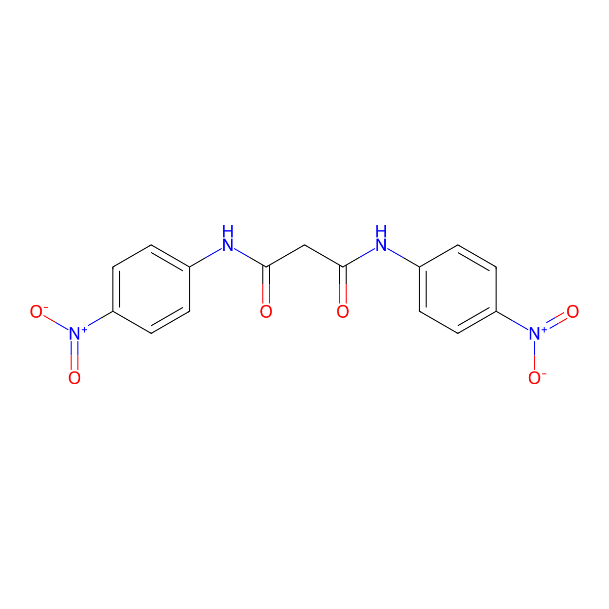 N~1~,N~3~-Bis(4-nitrophenyl)propanediamide molecular structure, CAS 1900-40-9