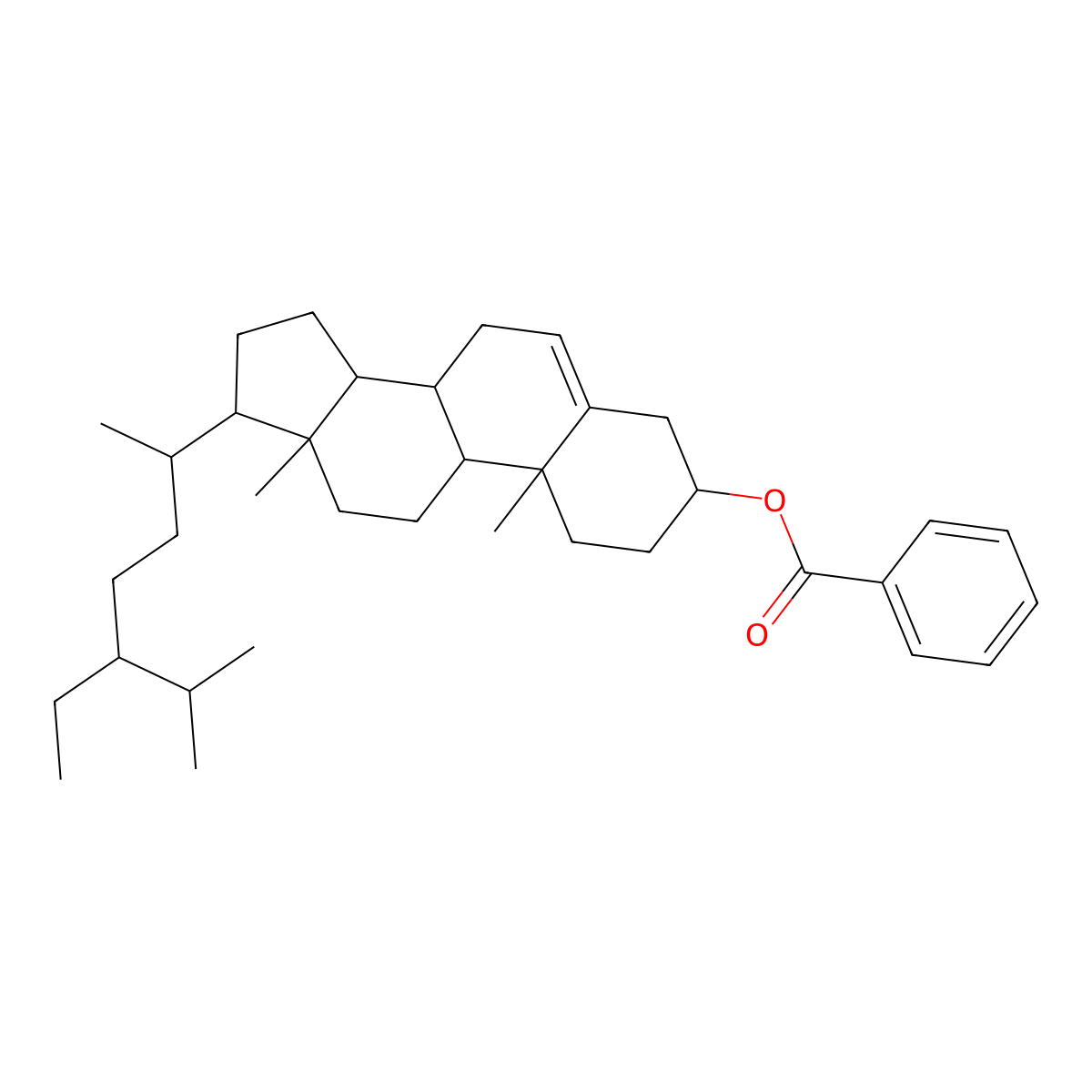 (3beta)-Stigmast-5-en-3-yl benzoate molecular structure, CAS 1900-52-3