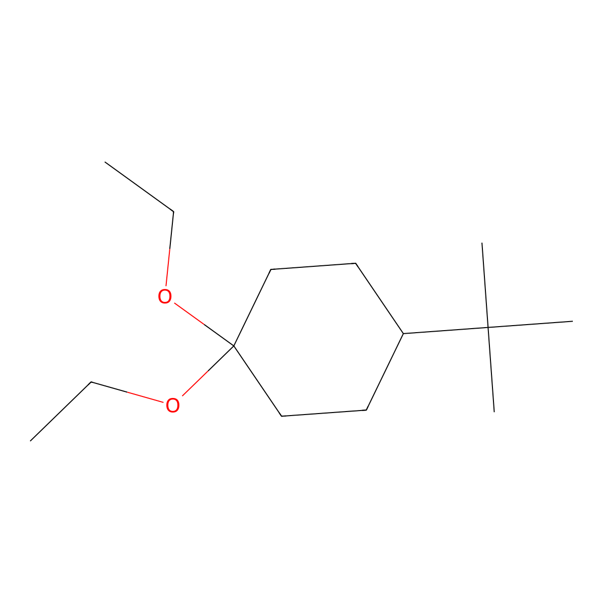 4-tert-Butylcyclohexanone diethyl acetal molecular structure, CAS 1900-58-9