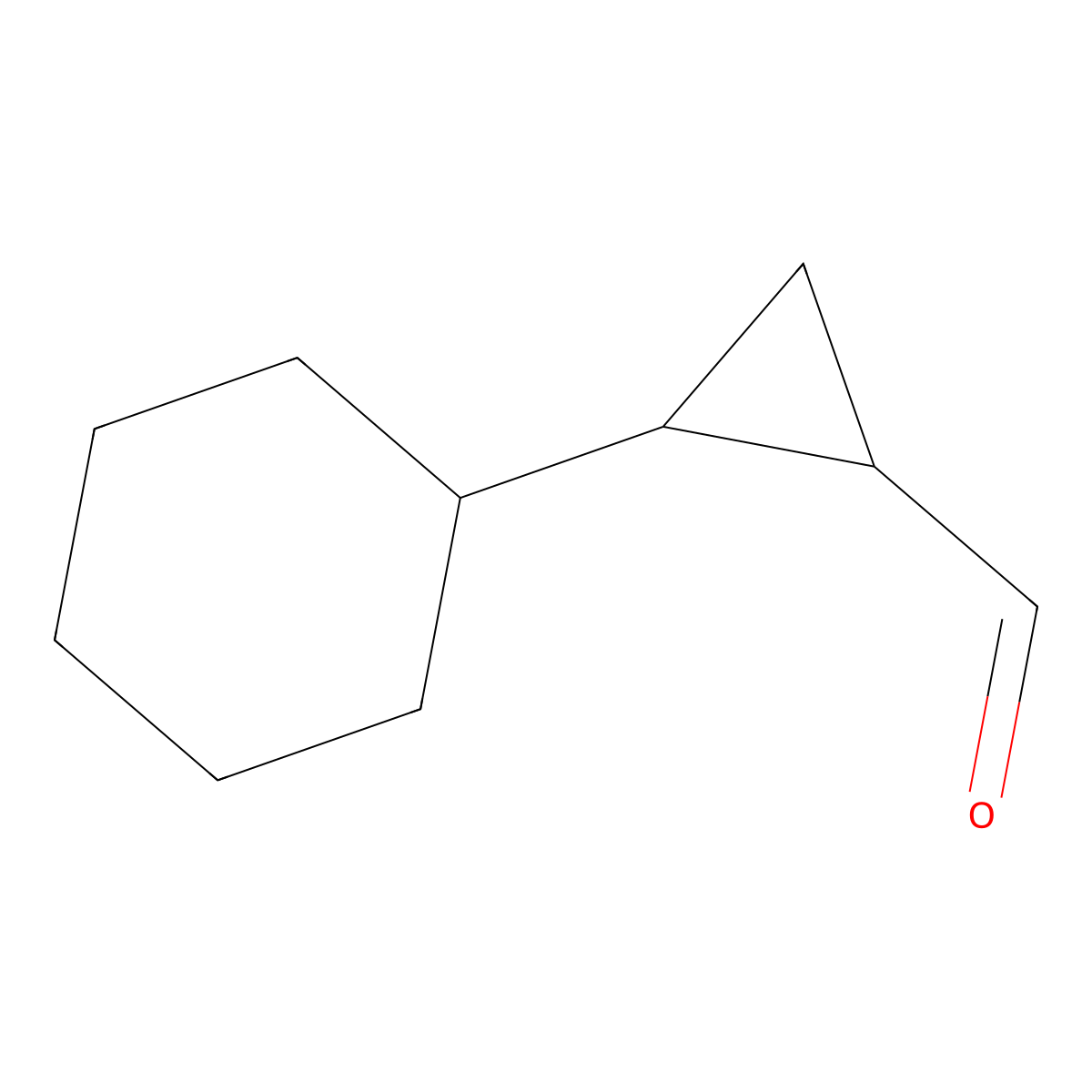 Cyclopropanecarboxaldehyde, 2-cyclohexyl-, (1R,2S)-rel-(9CI) molecular structure, CAS 190005-04-0