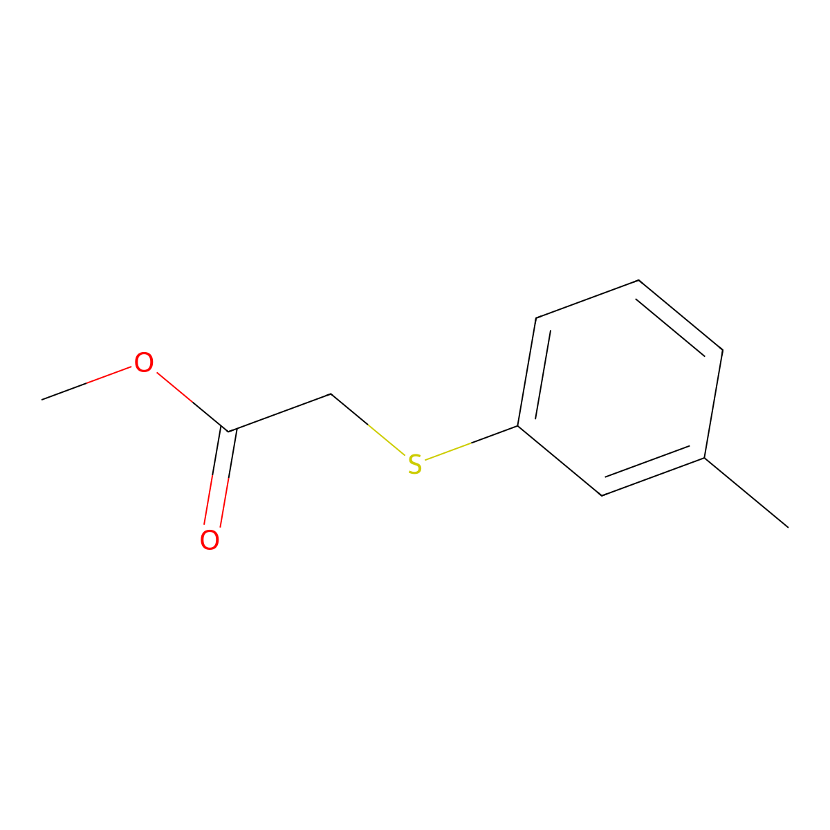 Methyl 2-(m-tolylthio)acetate molecular structure, CAS 190005-34-6