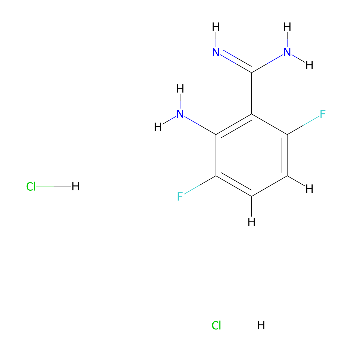 2-Amino-3,6-difluorobenzimidamide dihydrochloride molecular structure, CAS 190011-83-7
