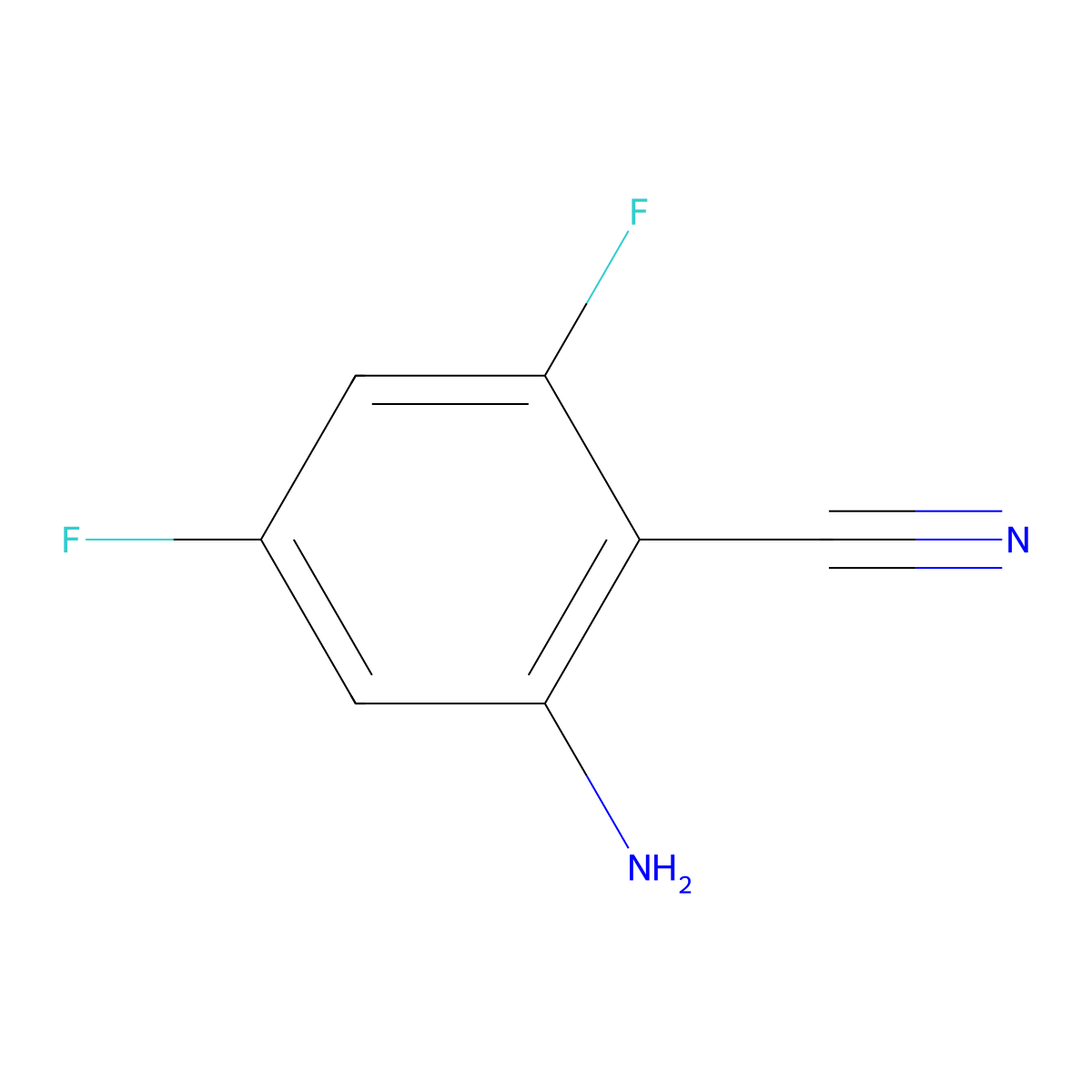 2-Amino-4,6-difluorobenzonitrile molecular structure, CAS 190011-84-8