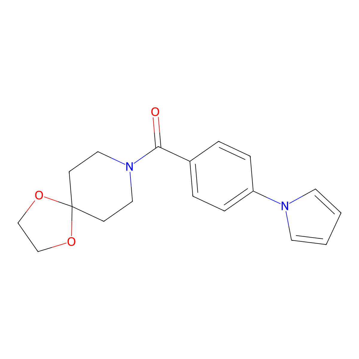 8-[4-(1H-pyrrol-1-yl)benzoyl]-1,4-dioxa-8-azaspiro[4.5]decane molecular structure, CAS 190012-36-3