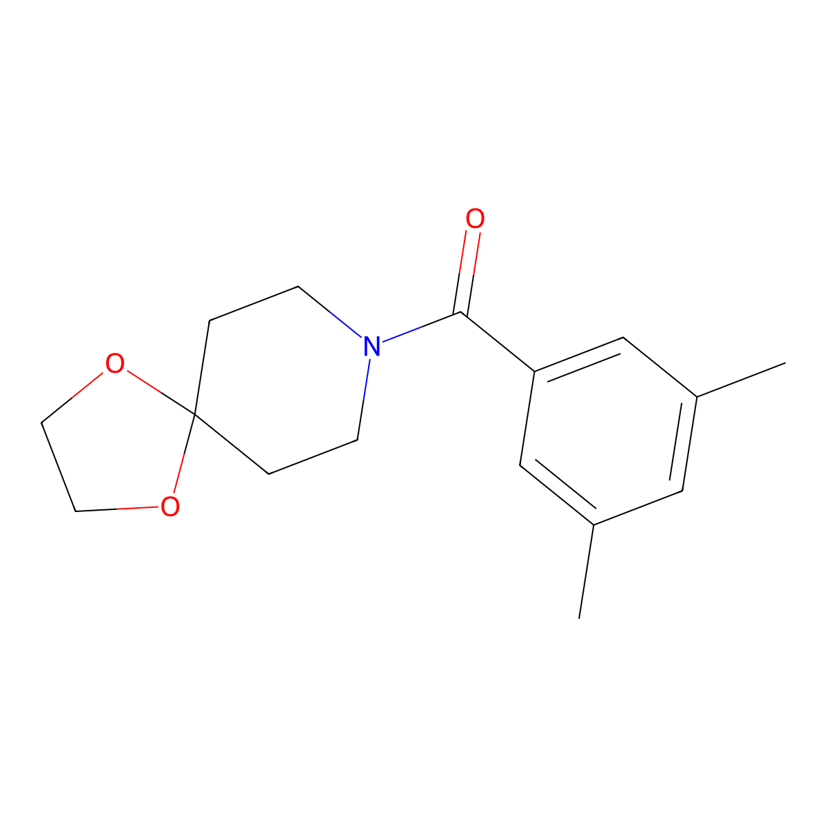 (3,5-Dimethylphenyl)(1,4-dioxa-8-azaspiro[4.5]dec-8-yl)methanone molecular structure, CAS 190012-44-3