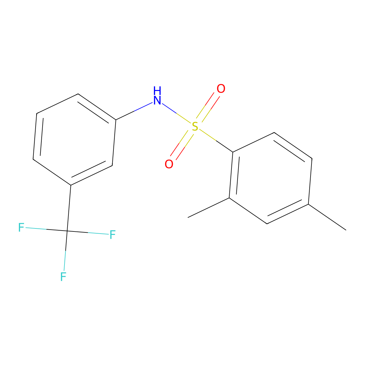 2,4-dimethyl-N-[3-(trifluoromethyl)phenyl]benzenesulfonamide molecular structure, CAS 190014-87-0