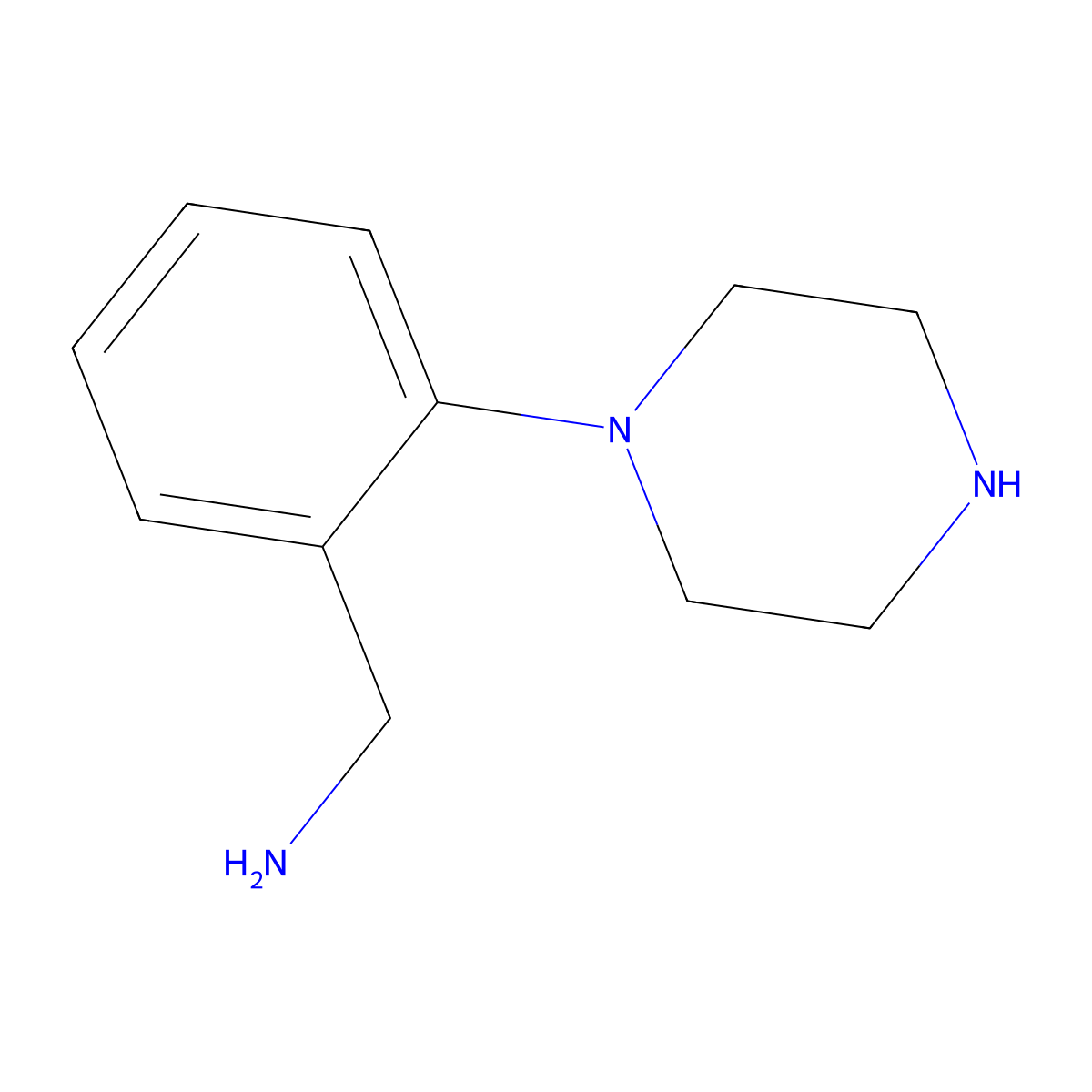 [2-(Piperazin-1-yl)phenyl]methanamine molecular structure, CAS 190017-89-1