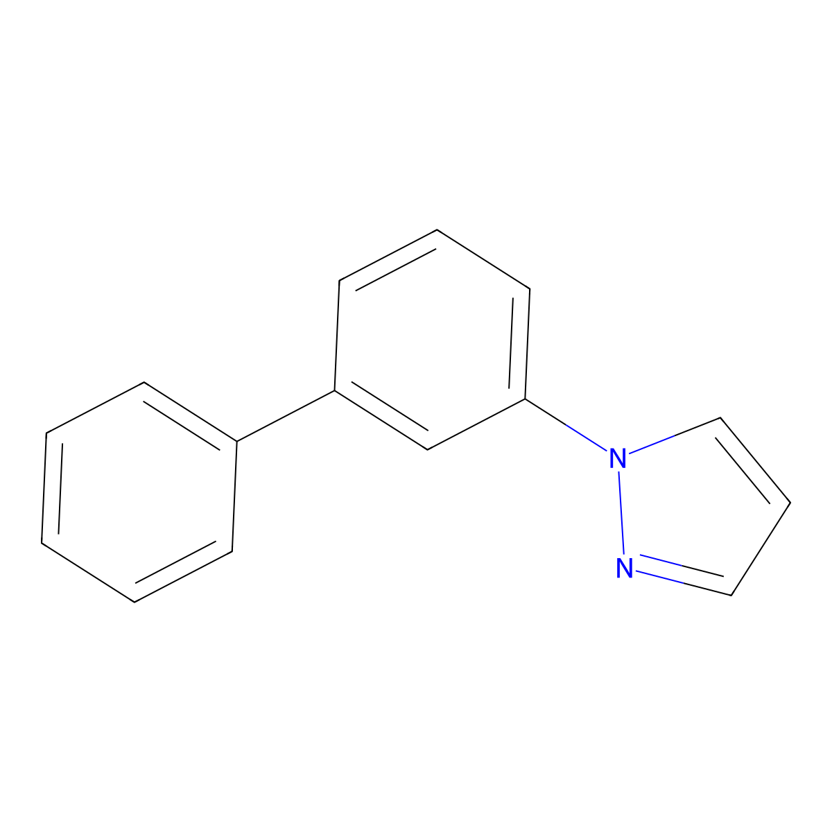 1-(3-Biphenylyl)-1H-pyrazole molecular structure, CAS 19005-55-1