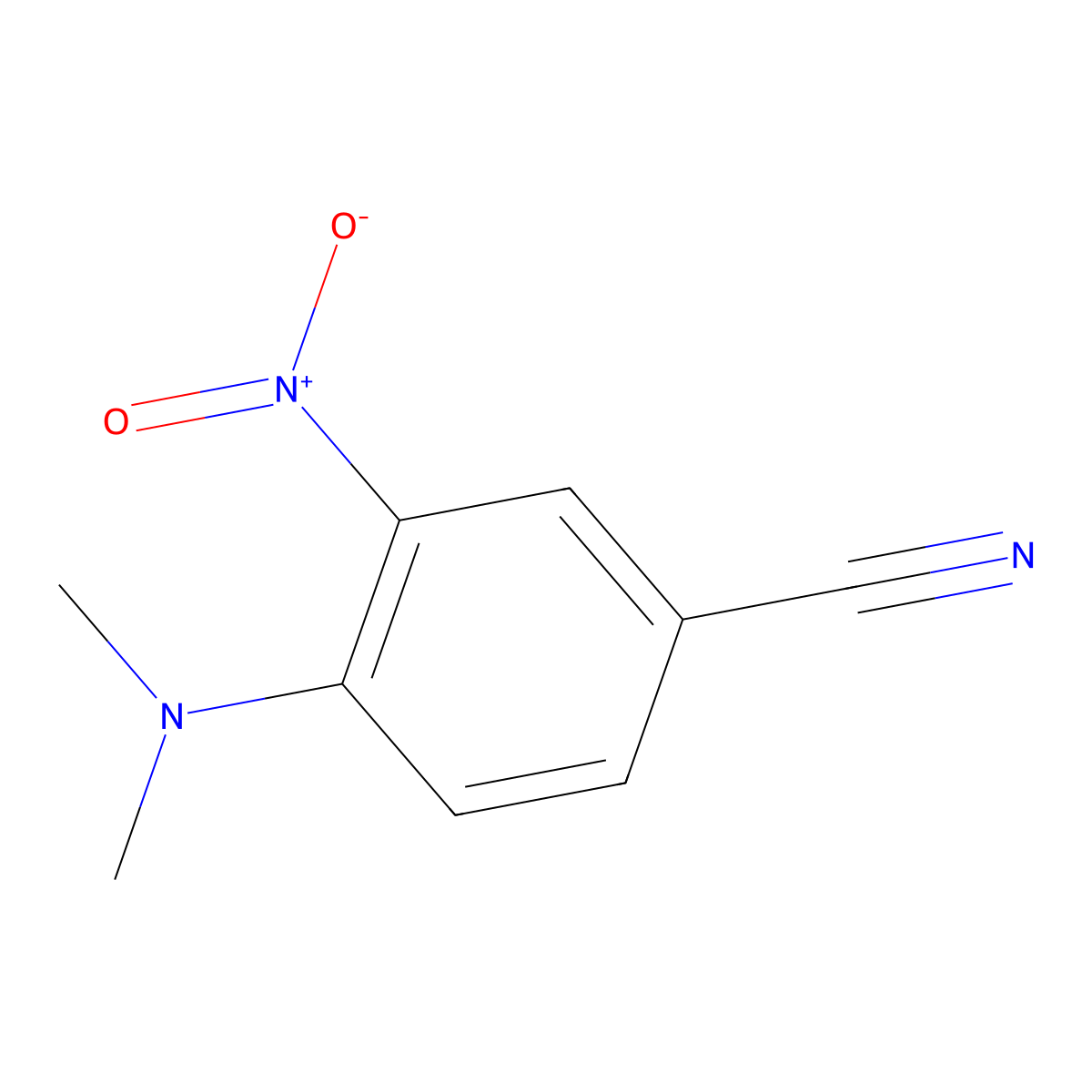 4-Dimethylamino-3-nitrobenzonitrile molecular structure, CAS 19005-63-1