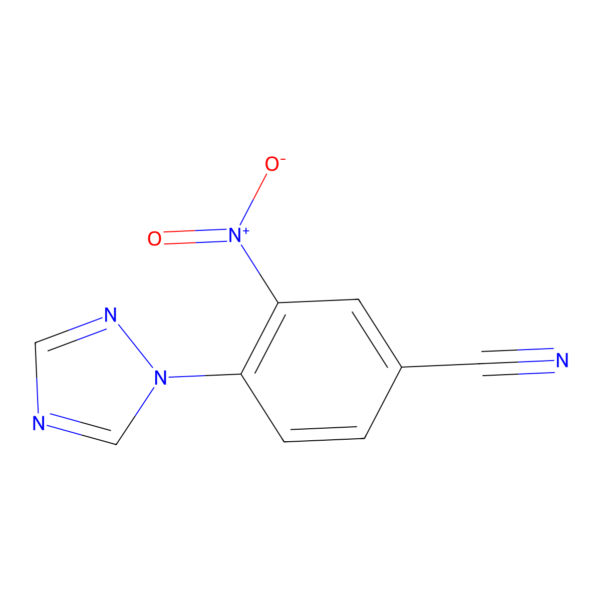 3-nitro-4-(1H-1,2,4-triazol-1-yl)benzonitrile molecular structure, CAS 19005-66-4