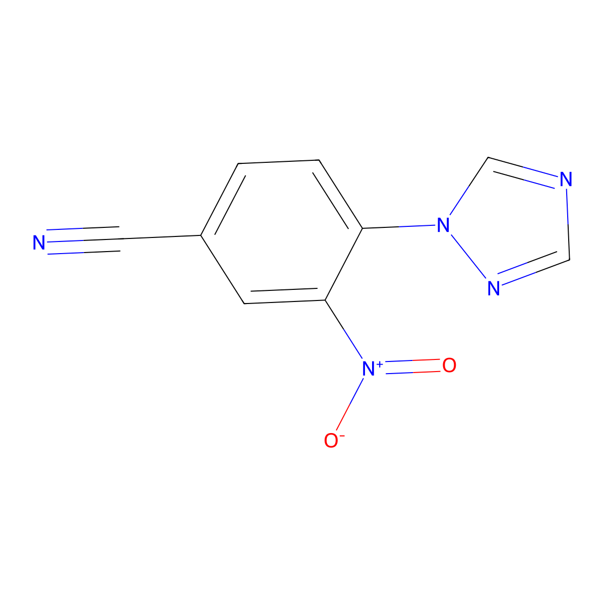 3-nitro-4-(1H-1,2,4-triazol-1-yl)benzonitrile molecular structure, CAS 19005-66-4