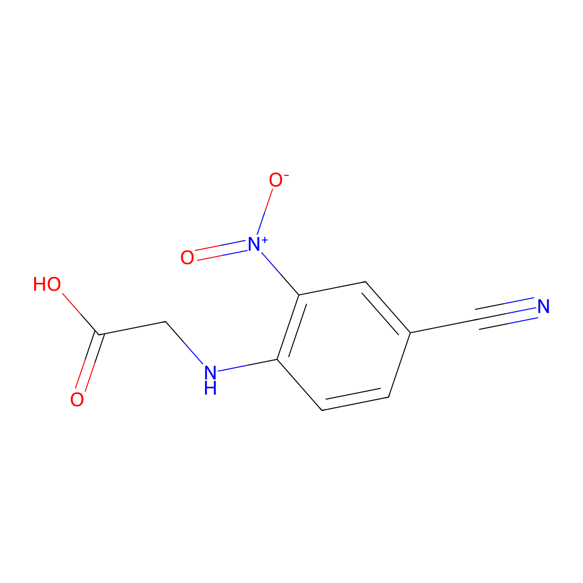 N-(4-cyano-2-nitrophenyl)glycine molecular structure, CAS 19005-68-6