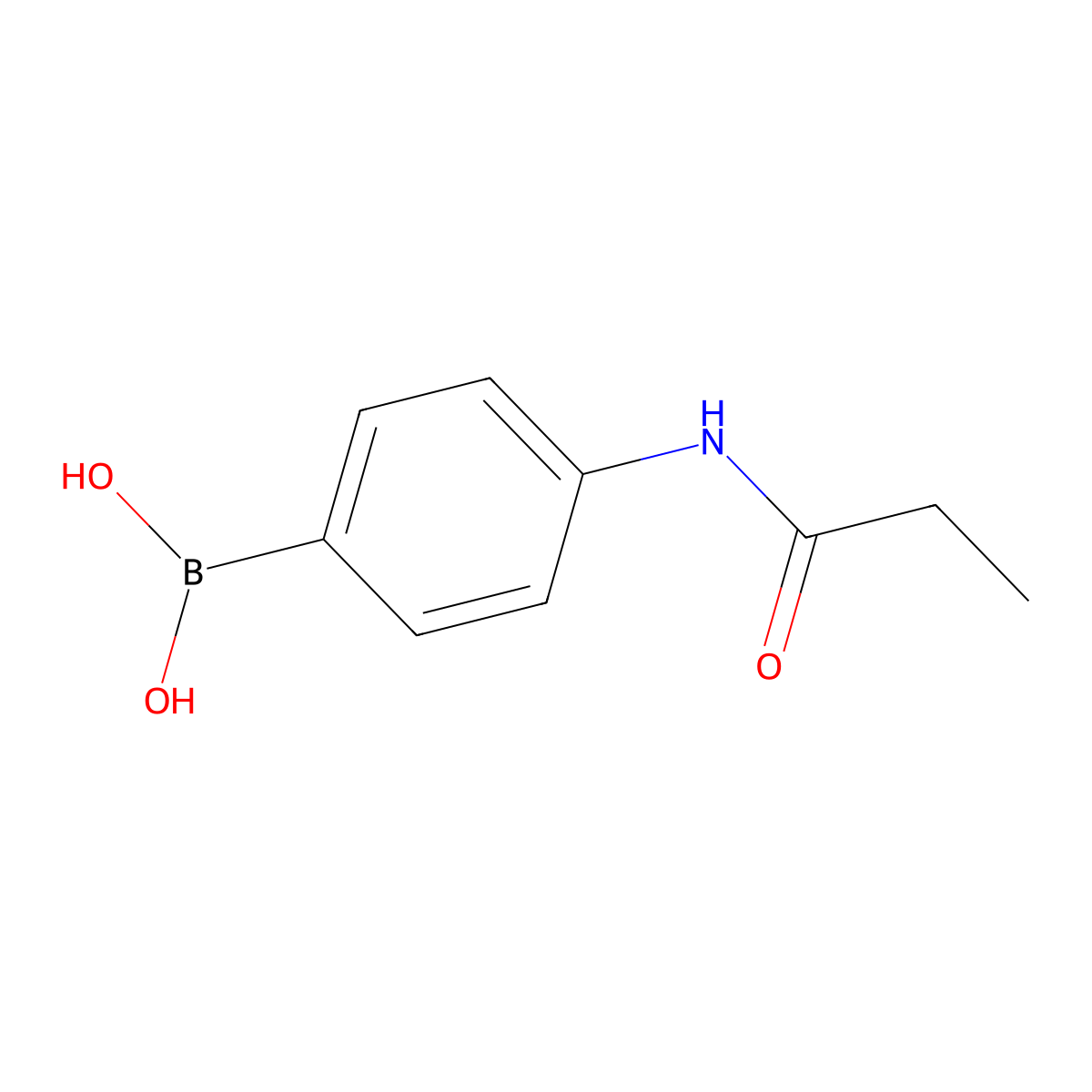 Boronic acid, [4-[(1-oxopropyl)amino]phenyl]- molecular structure, CAS 190058-85-6