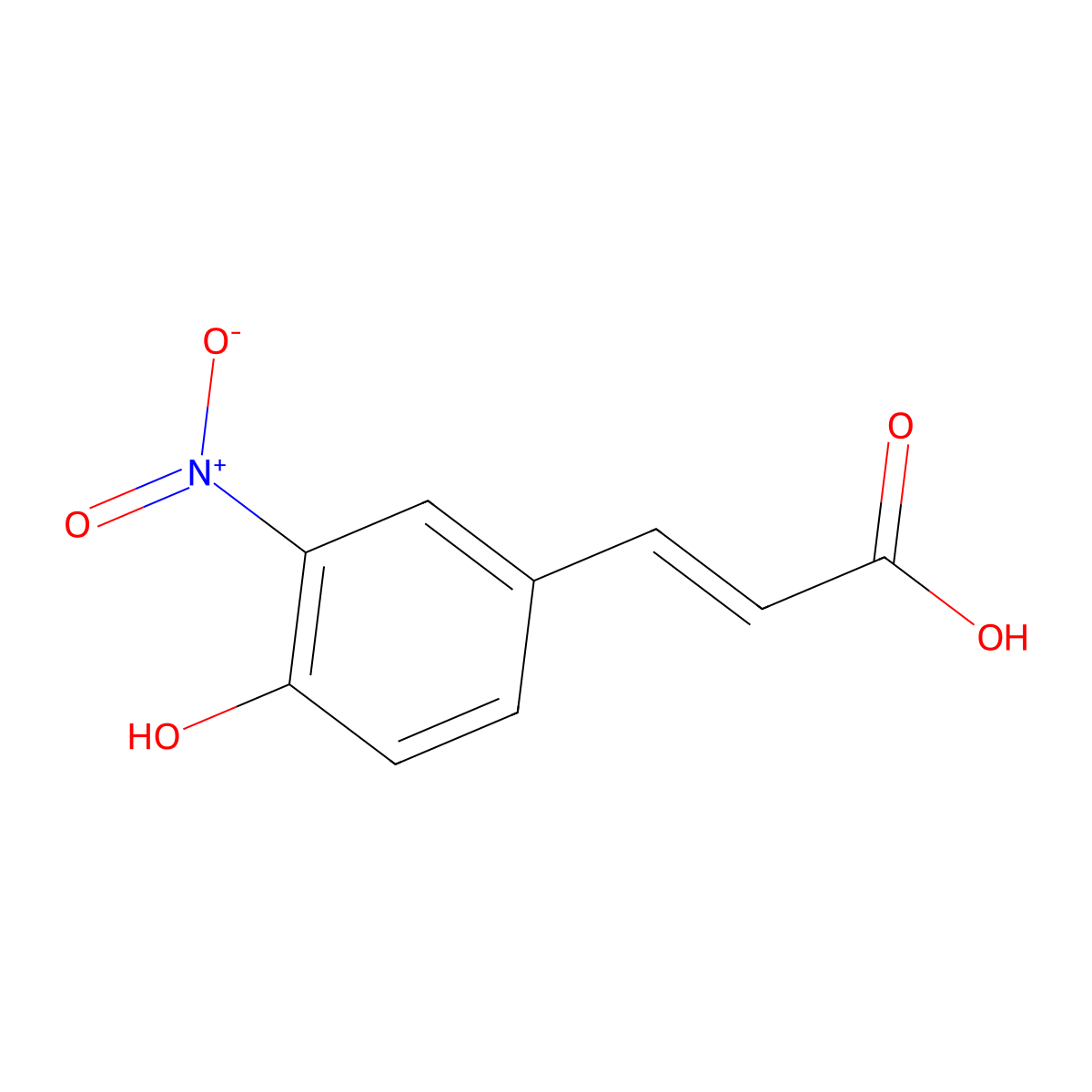 4-Hydroxy-3-nitrocinnamic acid molecular structure, CAS 19006-46-3