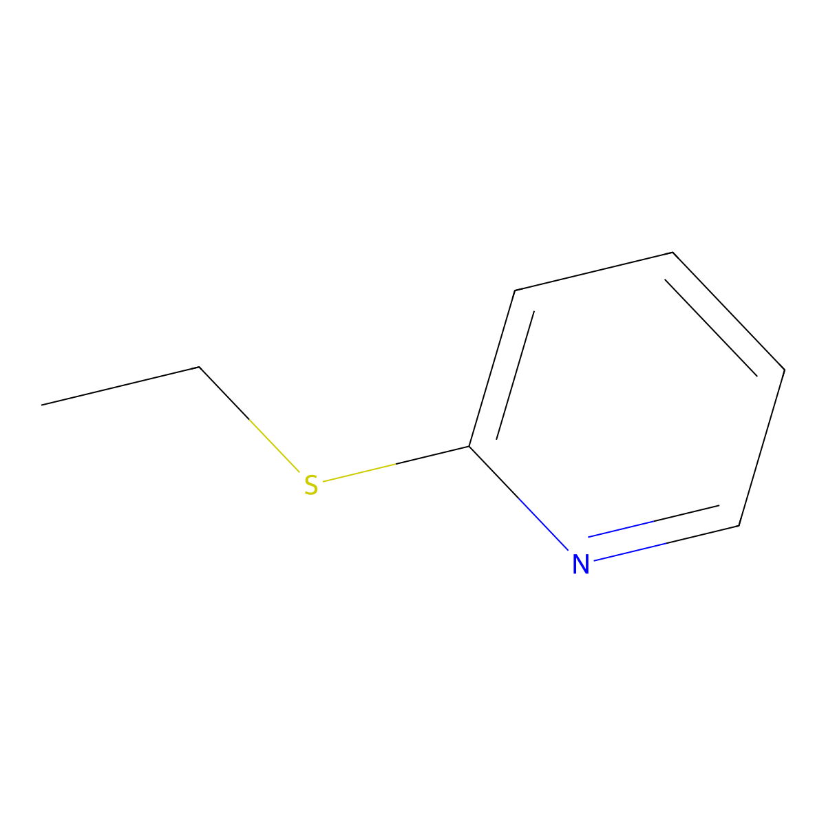 Pyridine, 2-(ethylthio)- molecular structure, CAS 19006-76-9