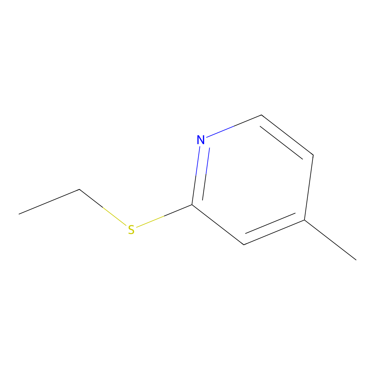 4-Picoline, 2-(ethylthio)- molecular structure, CAS 19006-78-1