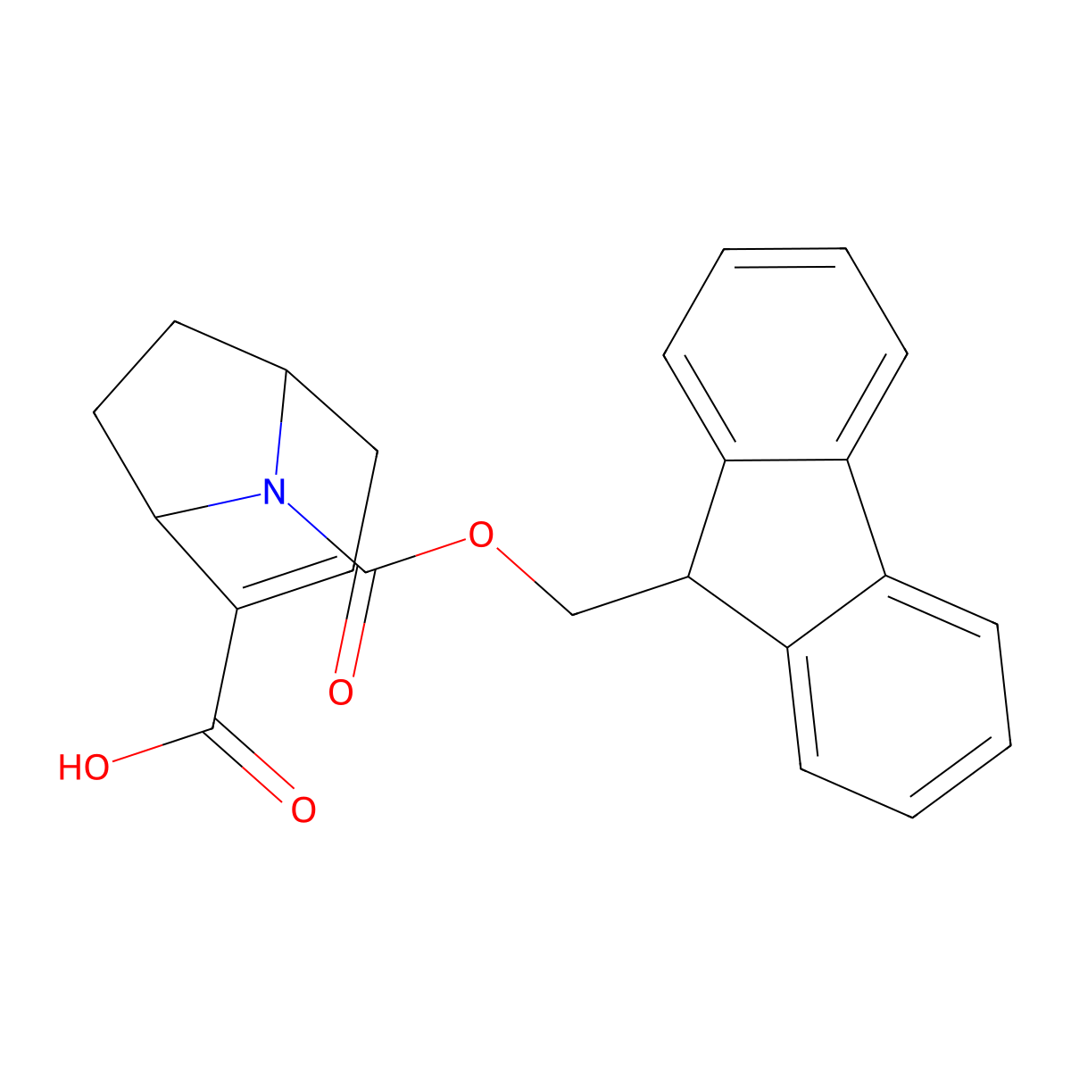 8-{[(9H-fluoren-9-yl)methoxy]carbonyl}-8-azabicyclo[3.2.1]oct-2-ene-2-carboxylic acid molecular structure, CAS 190061-48-4
