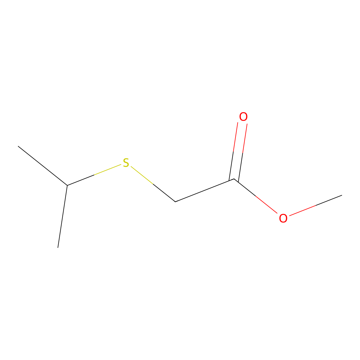 Methyl 2-Propan-2-ylsulfanylacetate molecular structure, CAS 190062-93-2