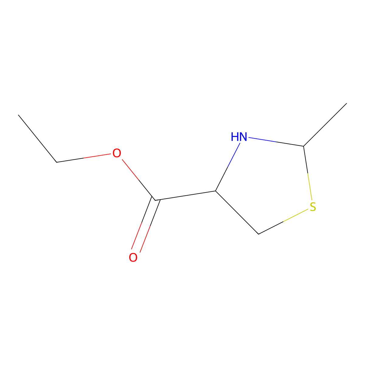 ethyl (4R)-2-methyl-1,3-thiazolidine-4-carboxylate molecular structure, CAS 190063-02-6