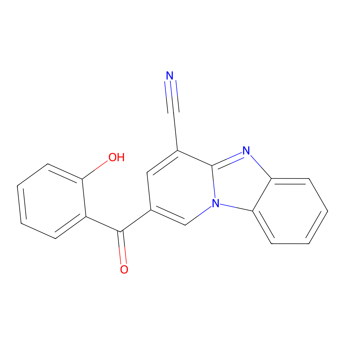 2-(2-Hydroxybenzoyl)pyrido[1,2-a]benzimidazole-4-carbonitrile molecular structure, CAS 190064-61-0