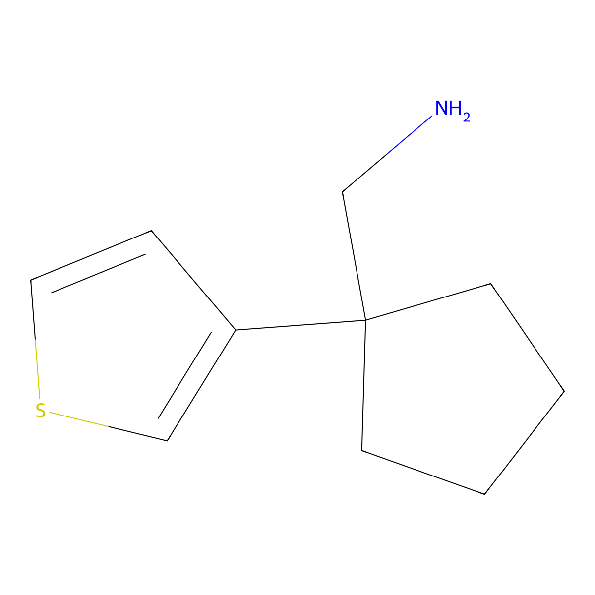 [1-(Thiophen-3-yl)cyclopentyl]methanamine molecular structure, CAS 190064-73-4