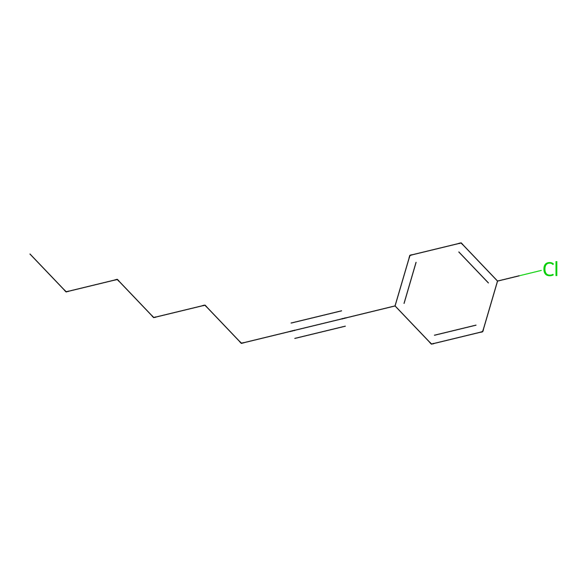 1-Chloro-4-(1-octynyl)benzene molecular structure, CAS 190065-72-6