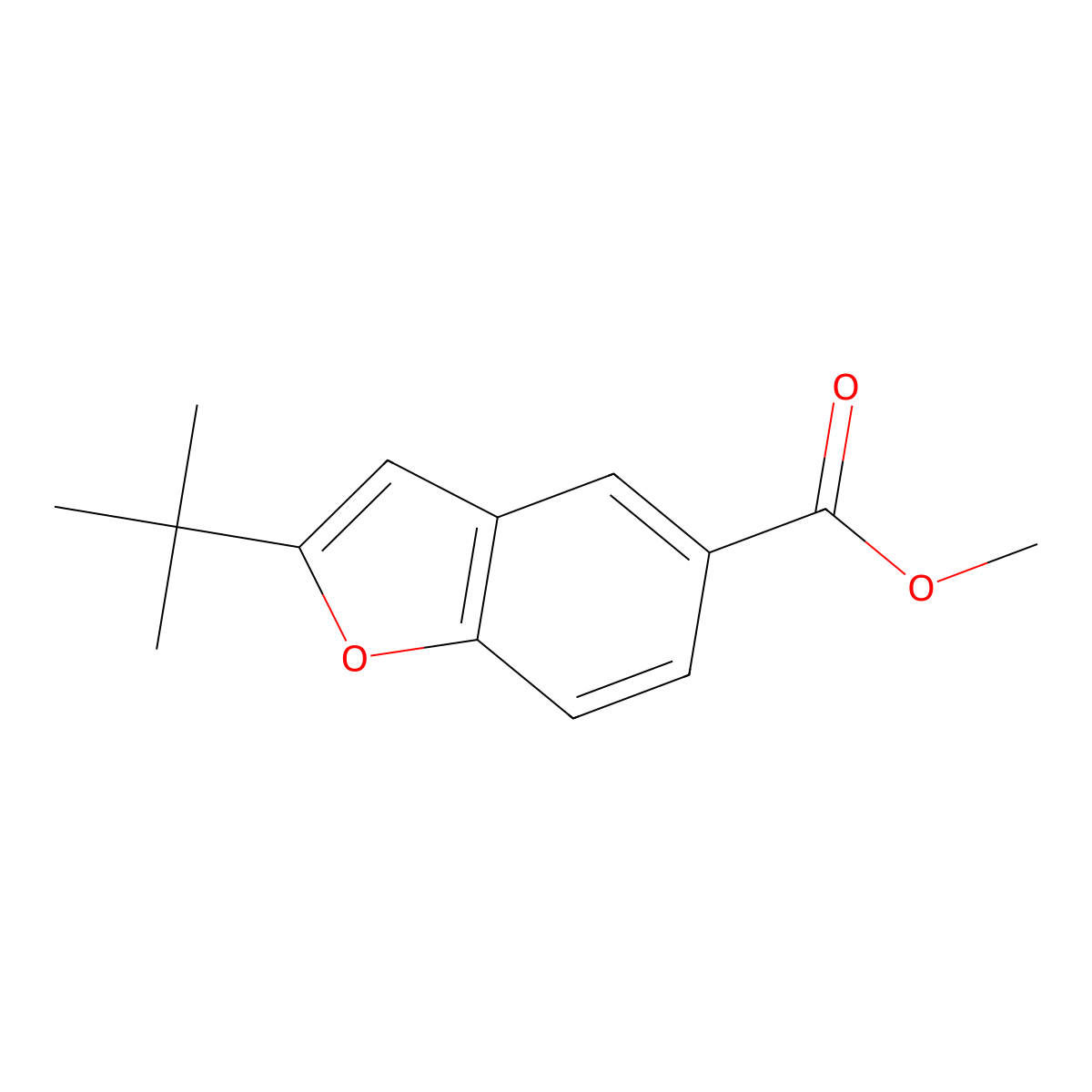 2-tert-Butyl-benzofuran-5-carboxylic acid methyl ester molecular structure, CAS 190067-52-8