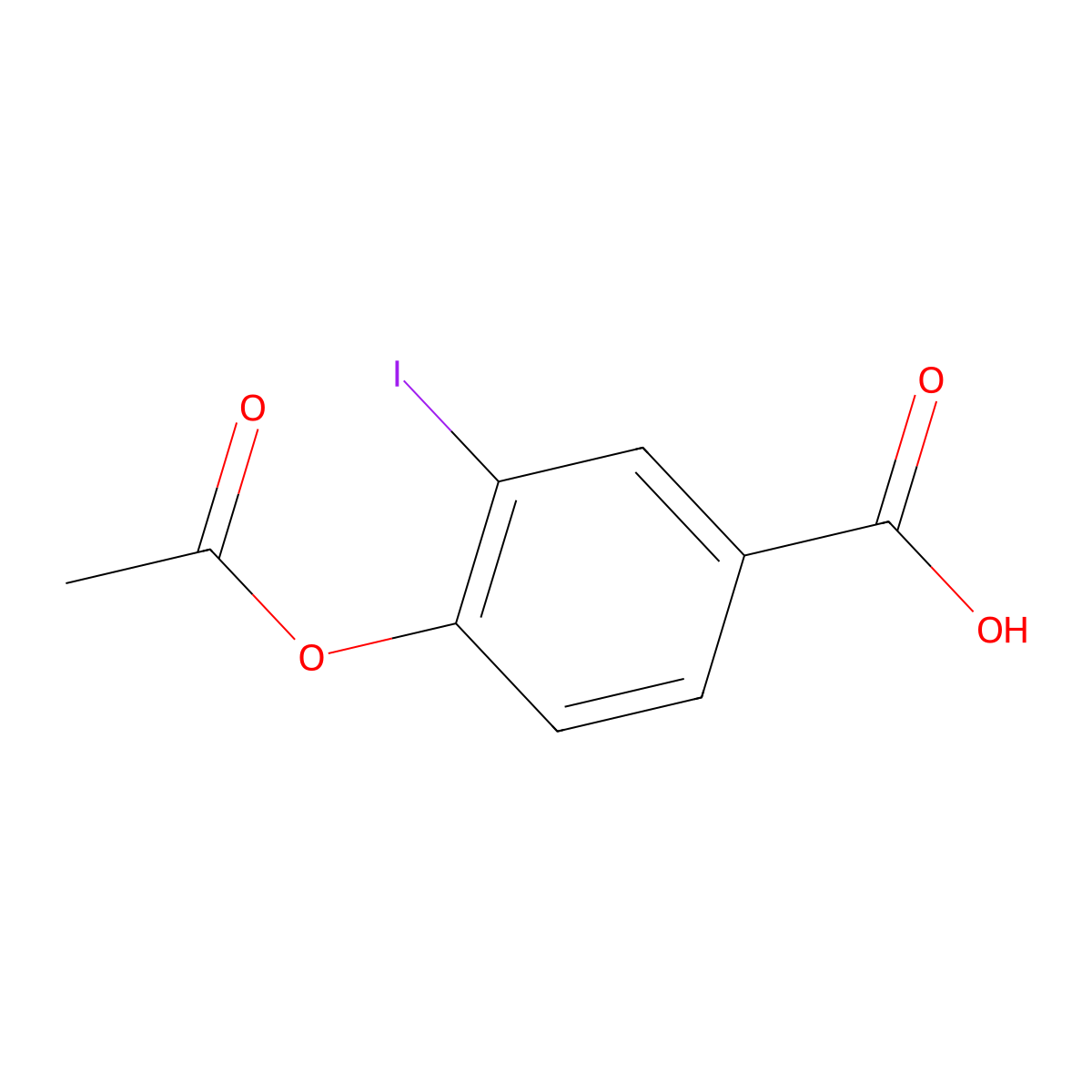 4-Acetoxy-3-iodobenzoic acid molecular structure, CAS 190067-59-5