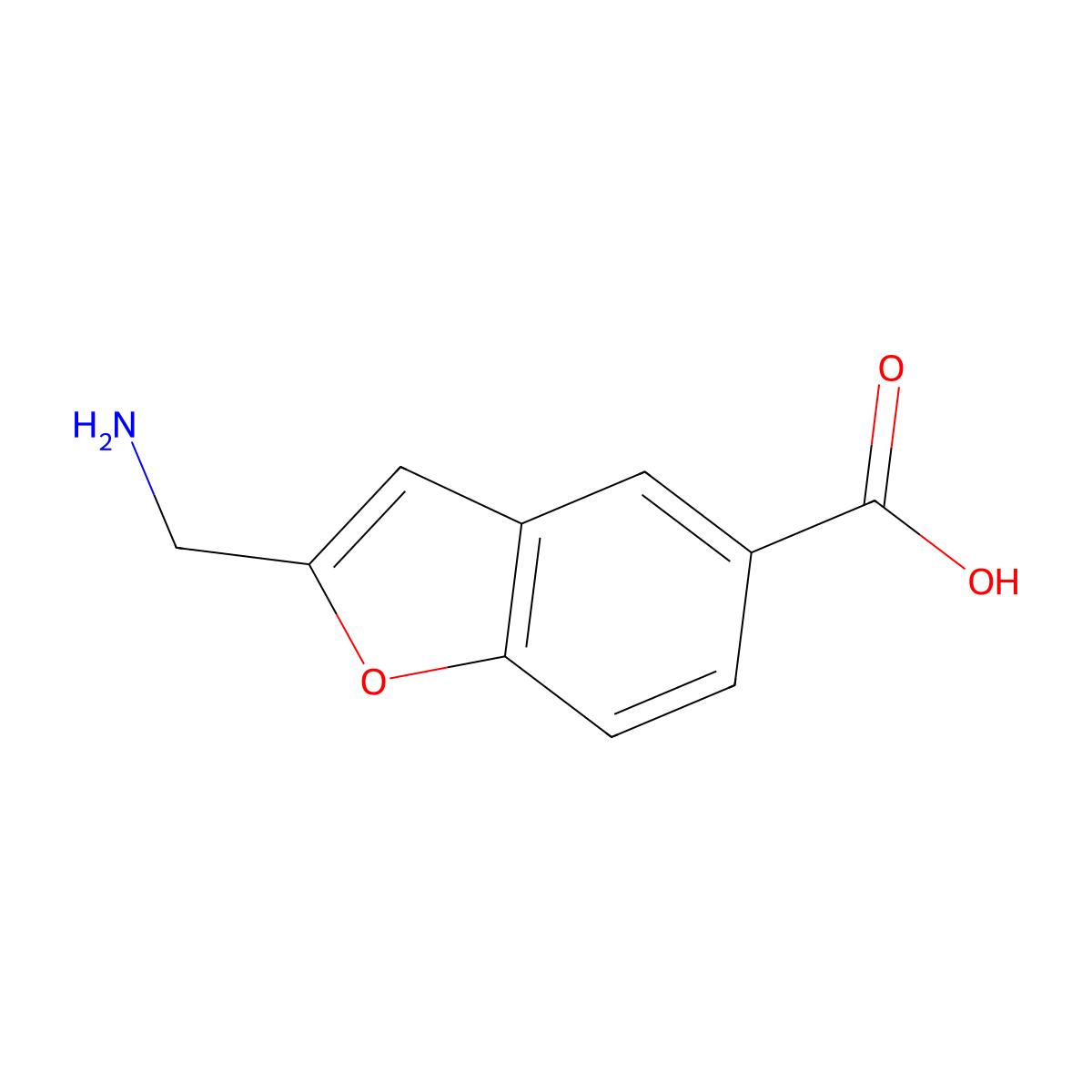 2-(Aminomethyl)benzofuran-5-carboxylic acid molecular structure, CAS 190067-66-4