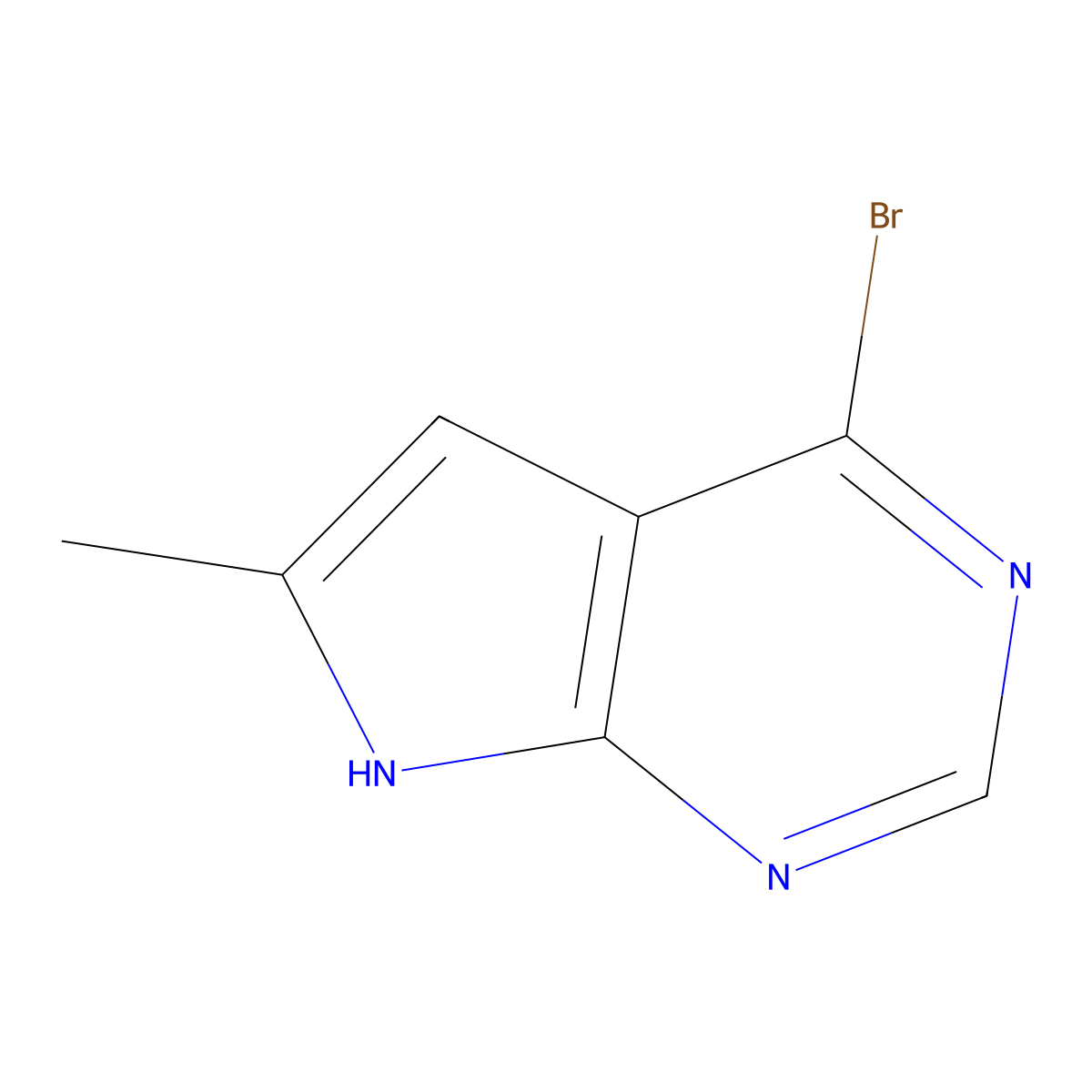 4-Bromo-6-methyl-7H-pyrrolo[2,3-d]pyrimidine molecular structure, CAS 1900677-30-6